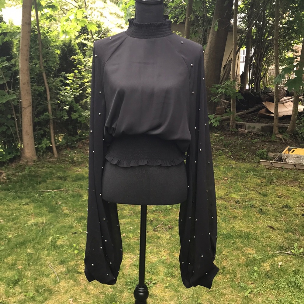 Beautiful chiffon top with extra long sleeves